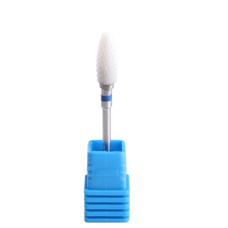 MZCMSL Medium Grit Ceramic Drill Bit,White Ceramic Cone File Bit, 3/32 Flame Style Gel Nail Polish Removing Nail Art Tool - Image 5